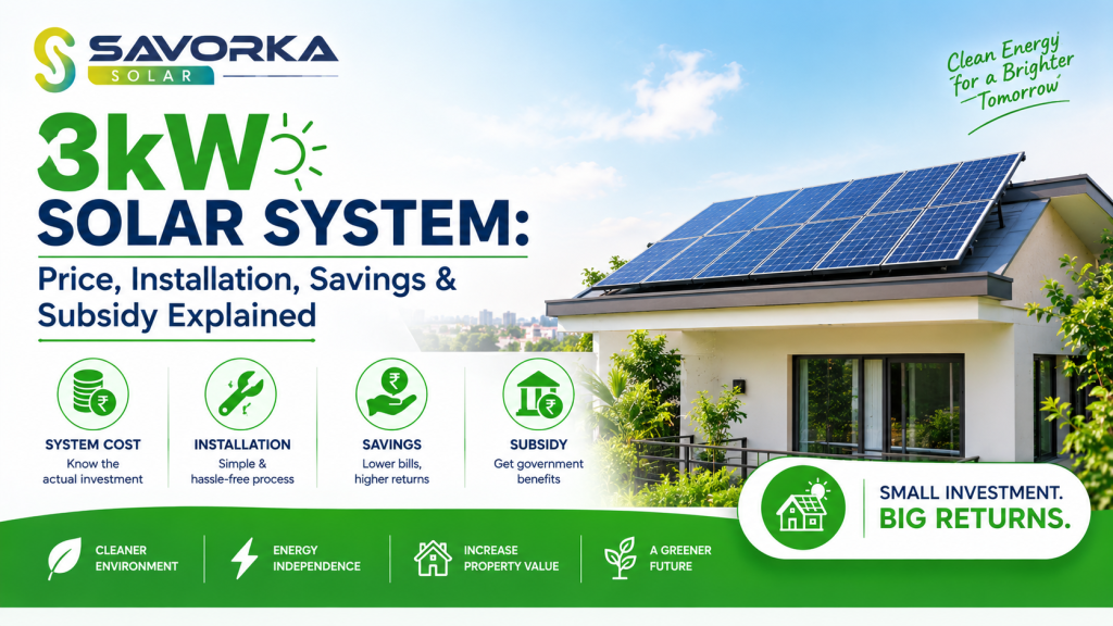 3kW Solar System: Price, Installation, Savings & Subsidy Explained